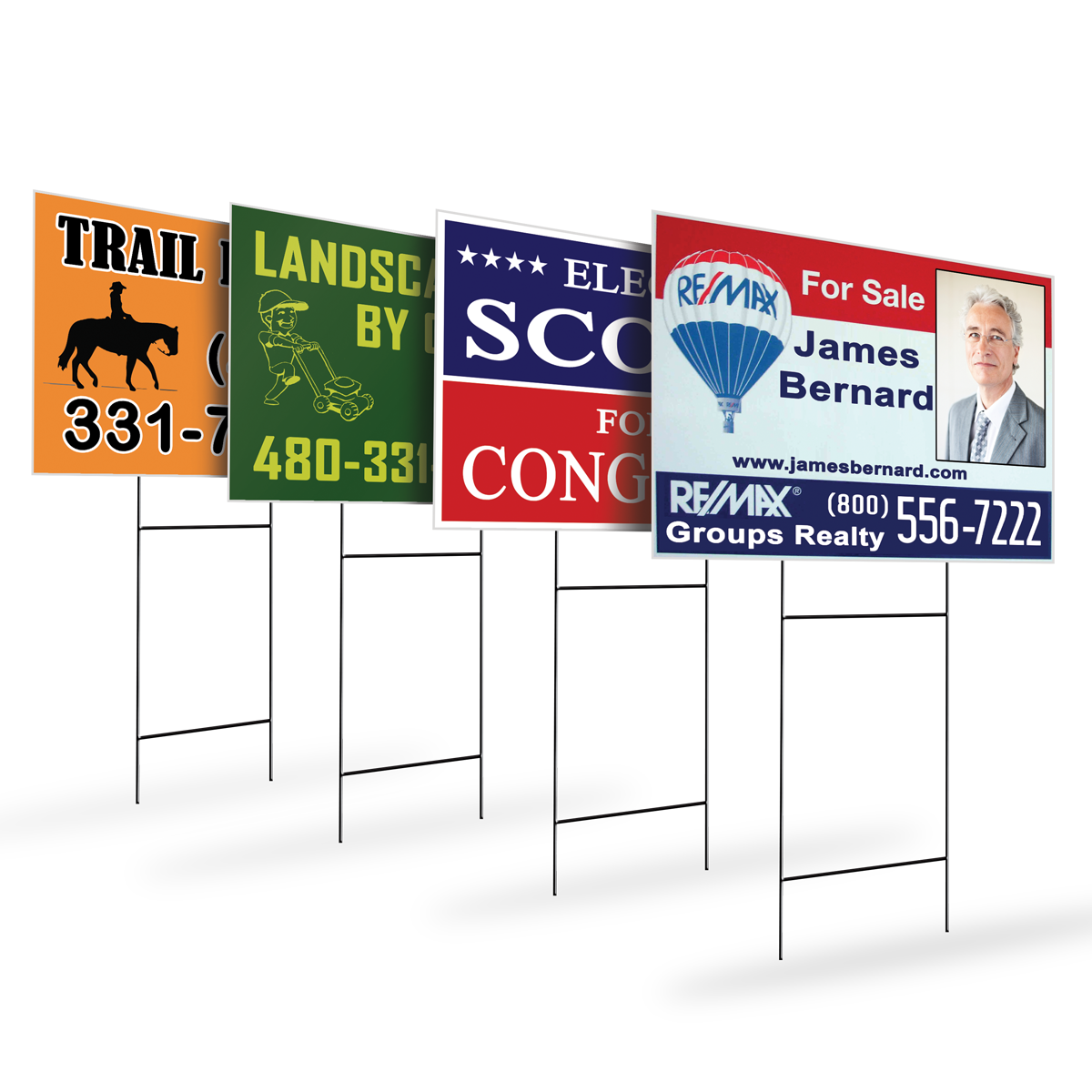 Yard Sign 2 Sides Print 24x18 With H-Stake