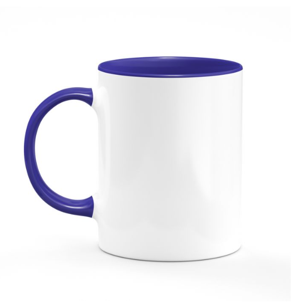 White Ceramic Sublimation Coffee Mug with Colored Inside/Handle -Box of 12 pcs - 11oz.