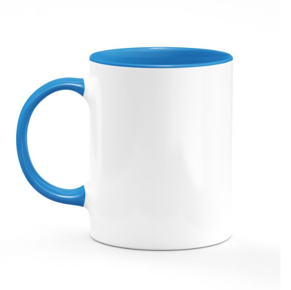 White Ceramic Sublimation Coffee Mug with Colored Inside/Handle -Box of 12 pcs - 11oz.