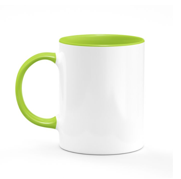White Ceramic Sublimation Coffee Mug with Colored Inside/Handle -Box of 12 pcs - 11oz.