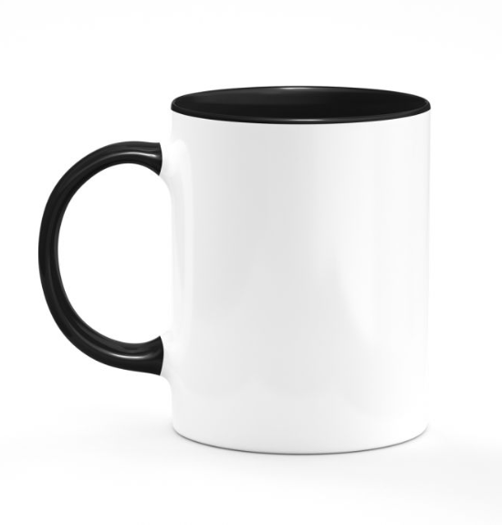 White Ceramic Sublimation Coffee Mug with Colored Inside/Handle -Box of 12 pcs - 11oz.