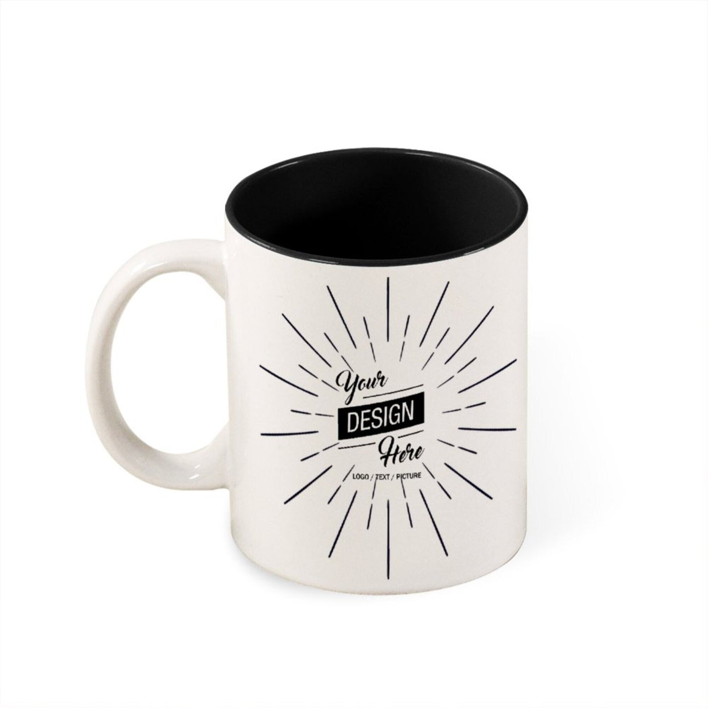 White Ceramic Sublimation Coffee Mug with Colored Inside/Handle -Box of 12 pcs - 11oz.