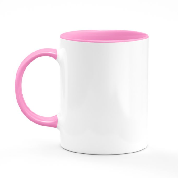 White Ceramic Sublimation Coffee Mug with Colored Inside/Handle -Box of 12 pcs - 11oz.