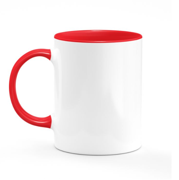 White Ceramic Sublimation Coffee Mug with Colored Inside/Handle -Box of 12 pcs - 11oz.