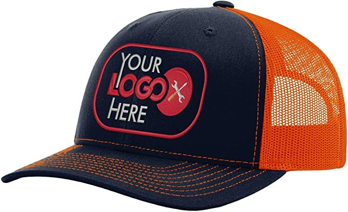 Custom embroidery logo On Richardson 112 Trucker Hats (pack of 12 pcs) any logo 1 colocation