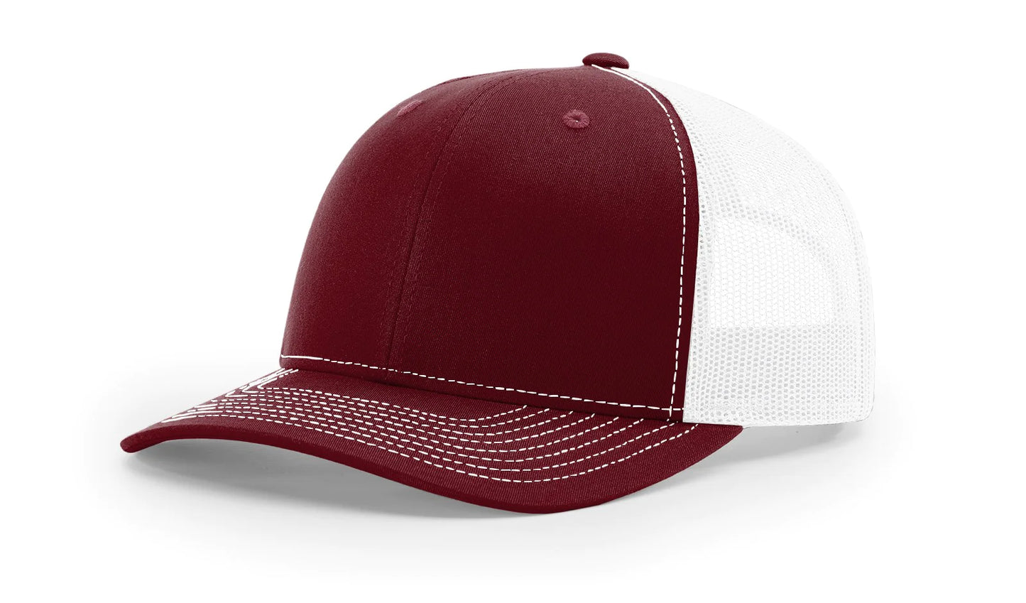 Custom embroidery logo On Richardson 112 Trucker Hats (pack of 12 pcs) any logo 1 colocation